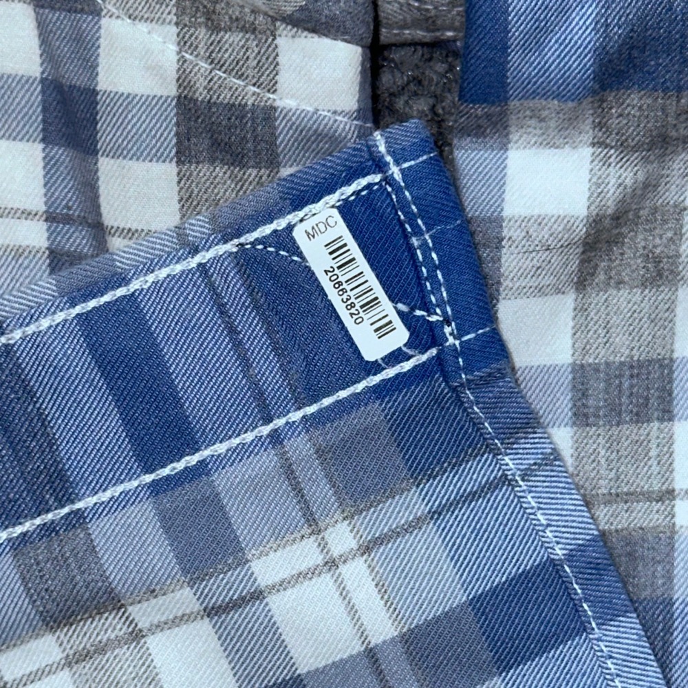 UNTUCKit Men's Plaid Button-Down Shirt Blue Gray Check‎ 100% Cotton Long Sleeve - Picture 8 of 10